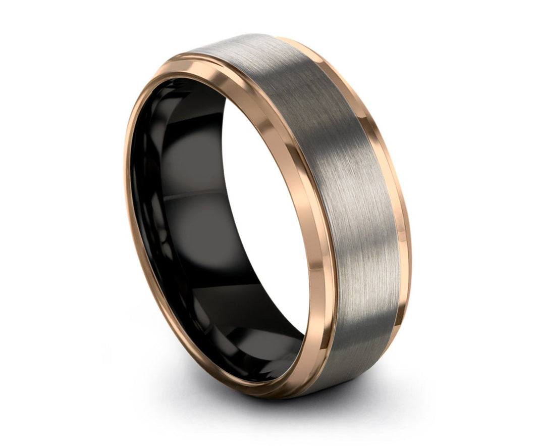 Tungsten Wedding Band Ring Rose Gold Wedding Band Ring Carbide 10mm 8mm 6mm 4mm 18K Tungsten Ring Man Wedding Band Male Women Anniversary