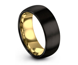Brushed Black Tungsten Band Ring