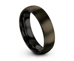 GUNMETAL Tungsten Ring Black Wedding Band Ring Tungsten Carbide 6mm 8mm Ring Man Wedding Band Male Women Anniversary Matching