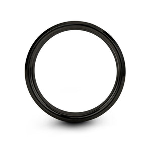 Beveled Black Tungsten Carbide Band Ring