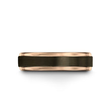 GUNMETAL Tungsten Ring, Rose Gold Wedding Band 8mm 18K, Wedding Ring, Engagement Ring, Promise Ring, Rings for Women, Rings for Men