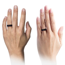 Mens Wedding Band Black, Tungsten Ring Purple, Wedding Ring, Engagement Ring, Promise Ring, Rings for Men, Rings for Women, Black Ring