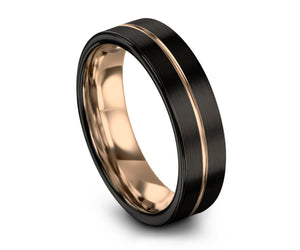 Black and Rose Gold Band Ring