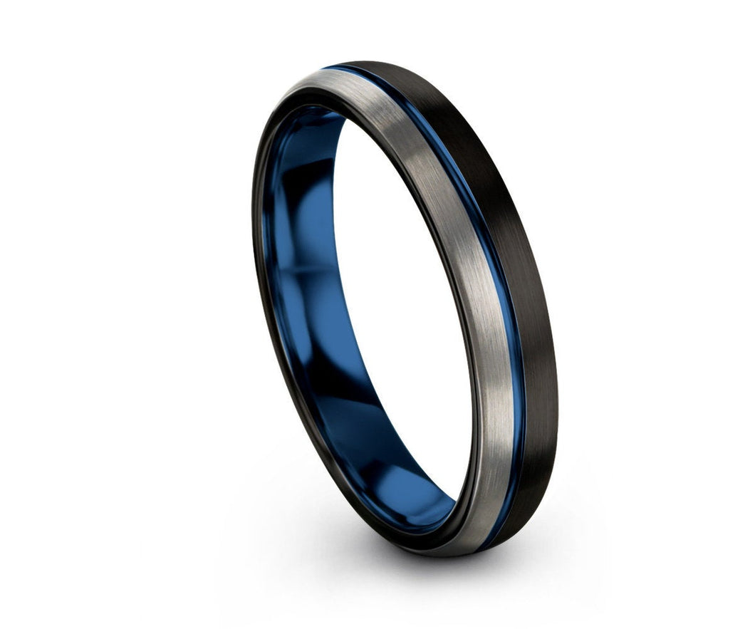 Unique Blue Tungsten Ring | Perfect for his & hers, best friend, boyfriend, men and women, girlfriend, mom or dads gifts | Personalized