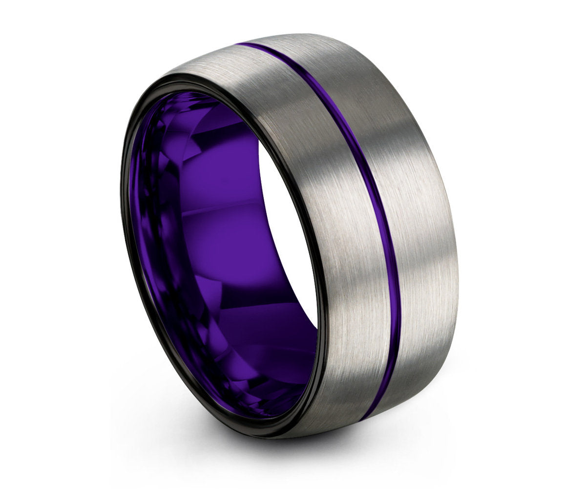 Purple tungsten Ring - 6mm – Monica Jewelers