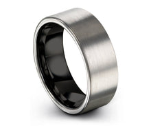 Mens Wedding Band Black,Grey Tungsten Ring,Wedding Ring,Engagement Ring,Promise Ring,Rings for Men,Rings for Women,Black Ring,Mens Ring