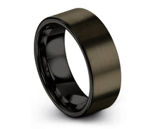 GUNMETAL Tungsten Ring, Mens Wedding Band Black 8mm, Wedding Ring, Engagement Ring, Promise Ring, Rings for Men, Black Ring, Mens Ring