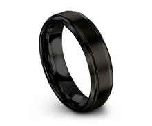 Mens Wedding Band, Tungsten Ring Black 6mm, Wedding Ring, Engagement Ring, Promise Ring, Rings for Men, Rings for Women, Simple Ring