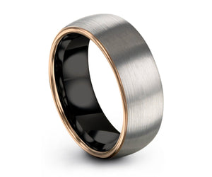 Mens Wedding Band Silver, Tungsten Ring Gold 18K, Wedding Ring, Engagement Ring, Promise Ring, Rings for Men, Rings for Women, Gold Ring