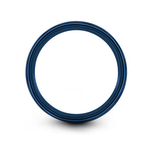 Tungsten Ring Blue, Minimal Ring, Wedding Ring 2mm 4mm 6mm 8mm, Engagement Ring, Promise Ring, Rings for Men, Rings for Women, Silver Ring
