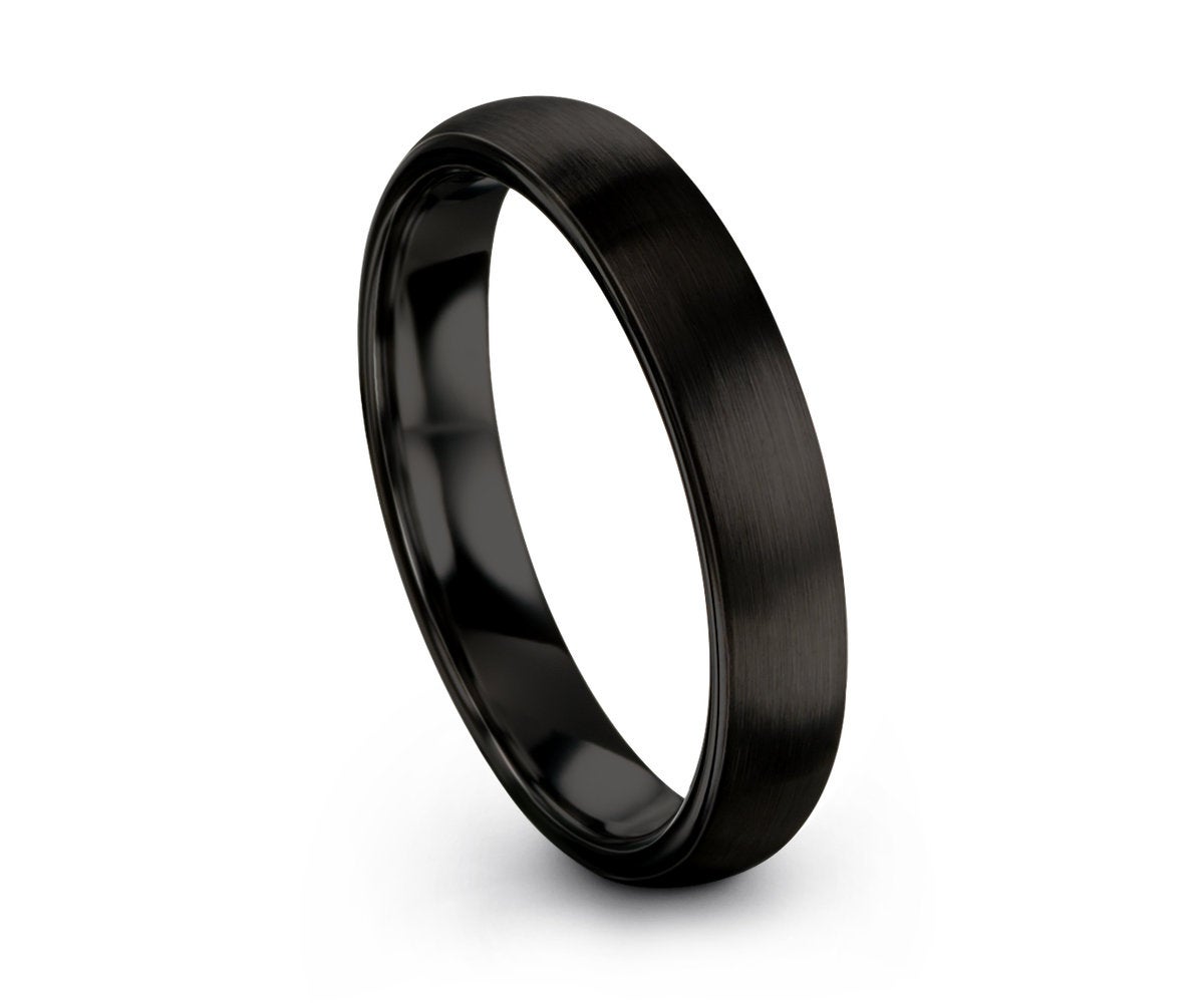 Couple Rings Titanium Black CZ Mens Ring Band Women's Wedding Ring Sets |  eBay